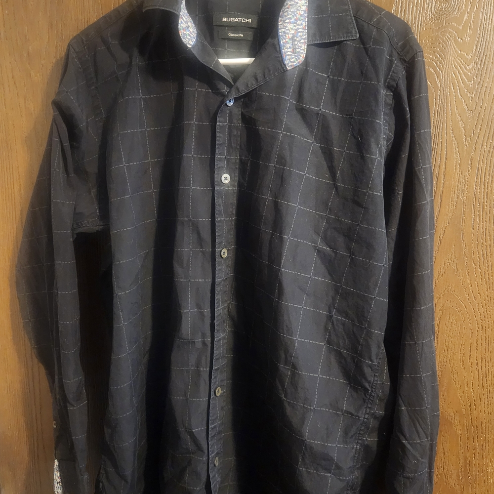 Bugatchi Men's Black Shirt Size Largr